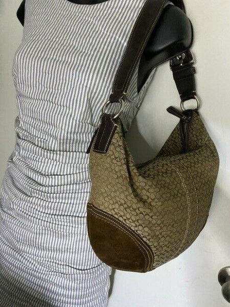 Coach Medium Tote Msrp Brown Beige Jacquard Fabric Shoulder Bag