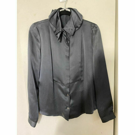 Viktor & Rolf Silk Long Sleeves Top Gray Size 42