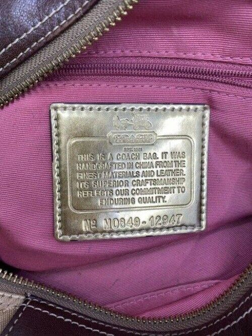 coach bag large brown tan fabric tote