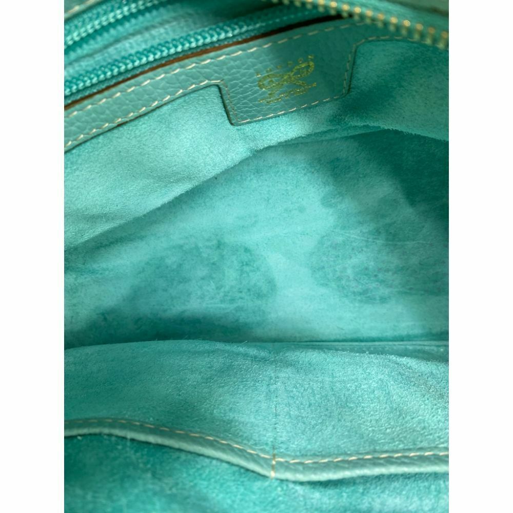 ANYA HINDMARCH Blue Green Leather Shoulder Bag Msrp 1,200