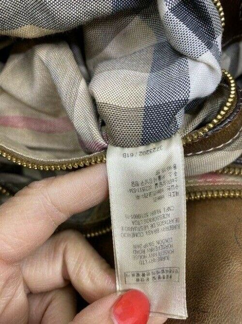 burberry vintage classic brown leather hobo bag