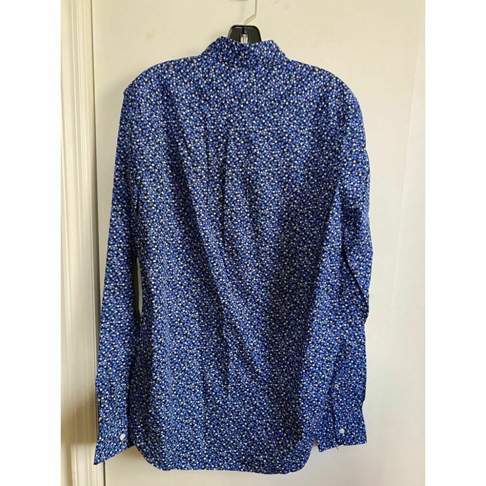 BONOBOS Blue Black White Printed Long Sleeve Button Down Shirt Size M