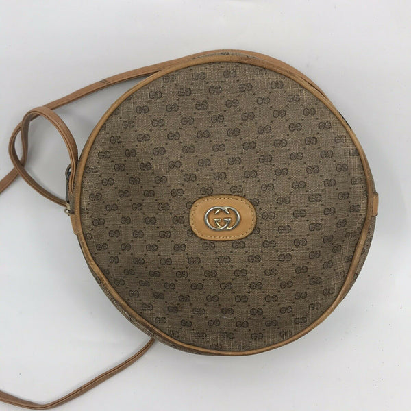 GUCCI Vintage Brown Shoulder Bag All Over Signature