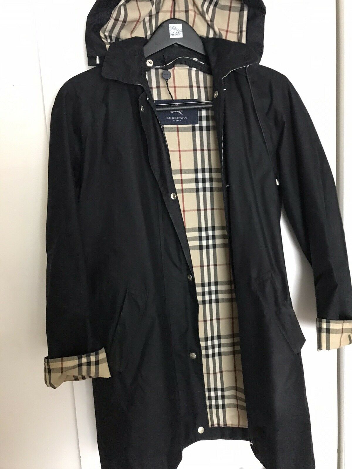BURBERRY Black Wind Breaker Trench Coat size 2