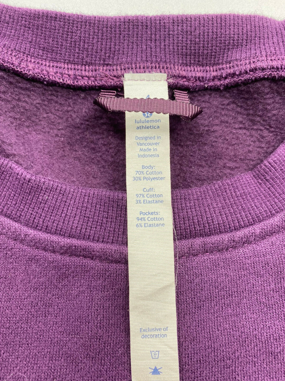 LULULEMON Womens Purple Long Sleeves Stylish Sweaters Size: 4