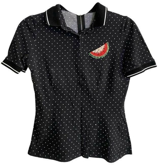 dolce and gabbana black white dolce and gabbana ss polka dot women s polo small
