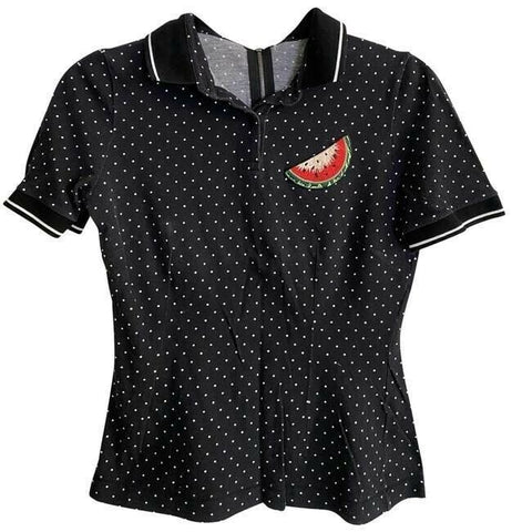 dolce and gabbana black white dolce and gabbana ss polka dot women s polo small