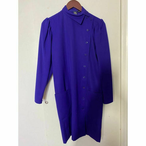 EMANUEL UNGARO Purple Button Down Dress Msrp 1,500