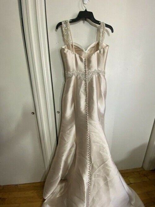 Unbranded Champagne W Gown W Beads Long Cocktail Dress
