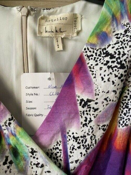 Nicole Miller multi color metal sheath small short formal dress