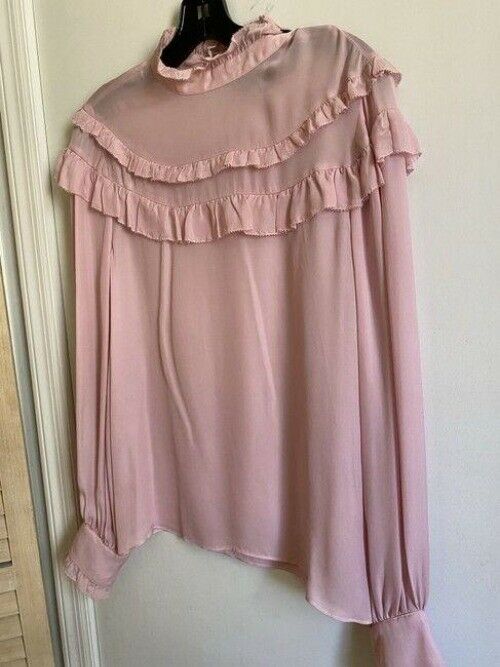 Nicole Miller coral new french ls msrp small blouse