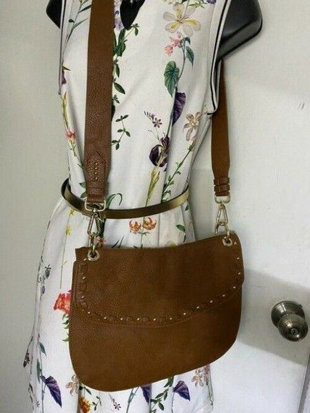 steve madden brown leather cross body bag