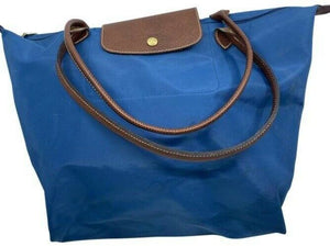 Longchamp Shopping Blue Brown Tote