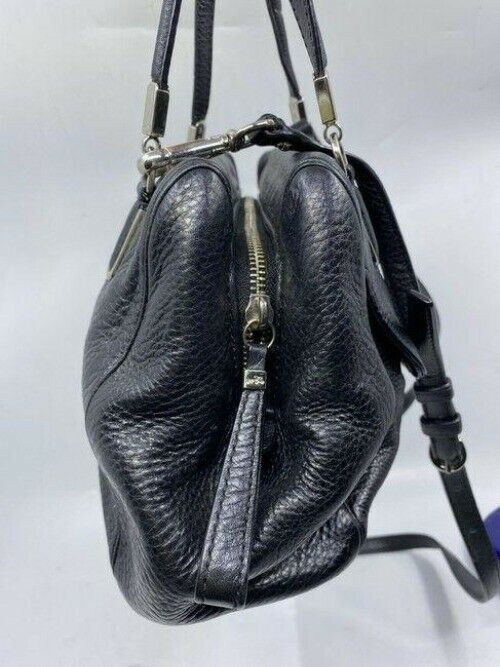 coach large black leather cross body bag