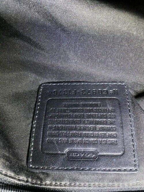 coach large silver gray leather shoulder bag