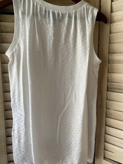 Nicole Miller white polka dot msrp small tank topcami