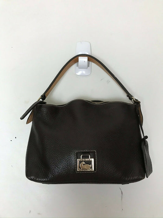 Dooney & Bourkek Brown Medium Leather Canvas Tote