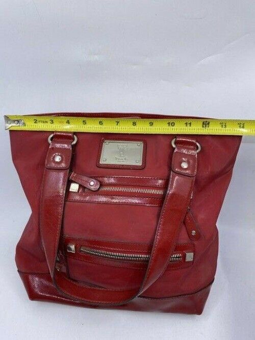 Tignanello Shoulder Bag Red Nylon Fabric Tote
