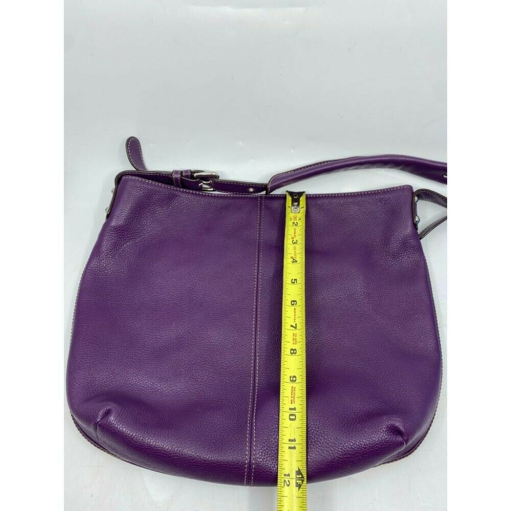 Tignanello Purple Leather Shoulder Bag