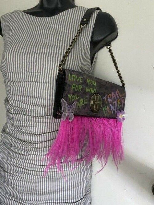 kate spade w hand customized by me w applique street black pink hobo bag