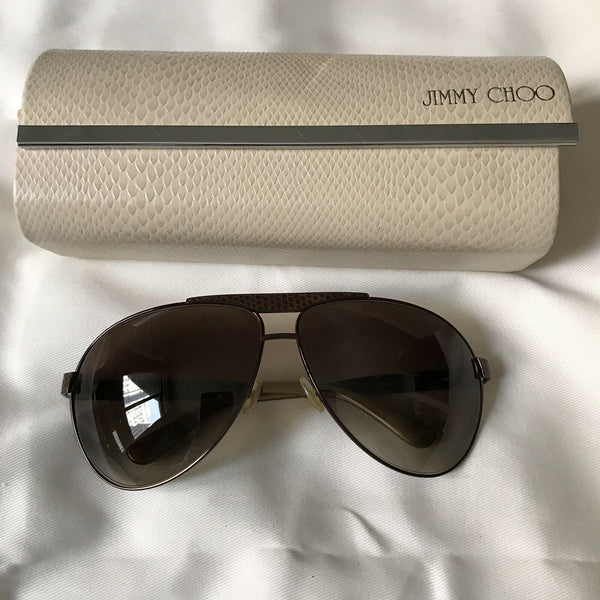 Authentic Jimmy Choo Dominique/S 000/JO Goldtone Sunglasses Made in Italy +Case