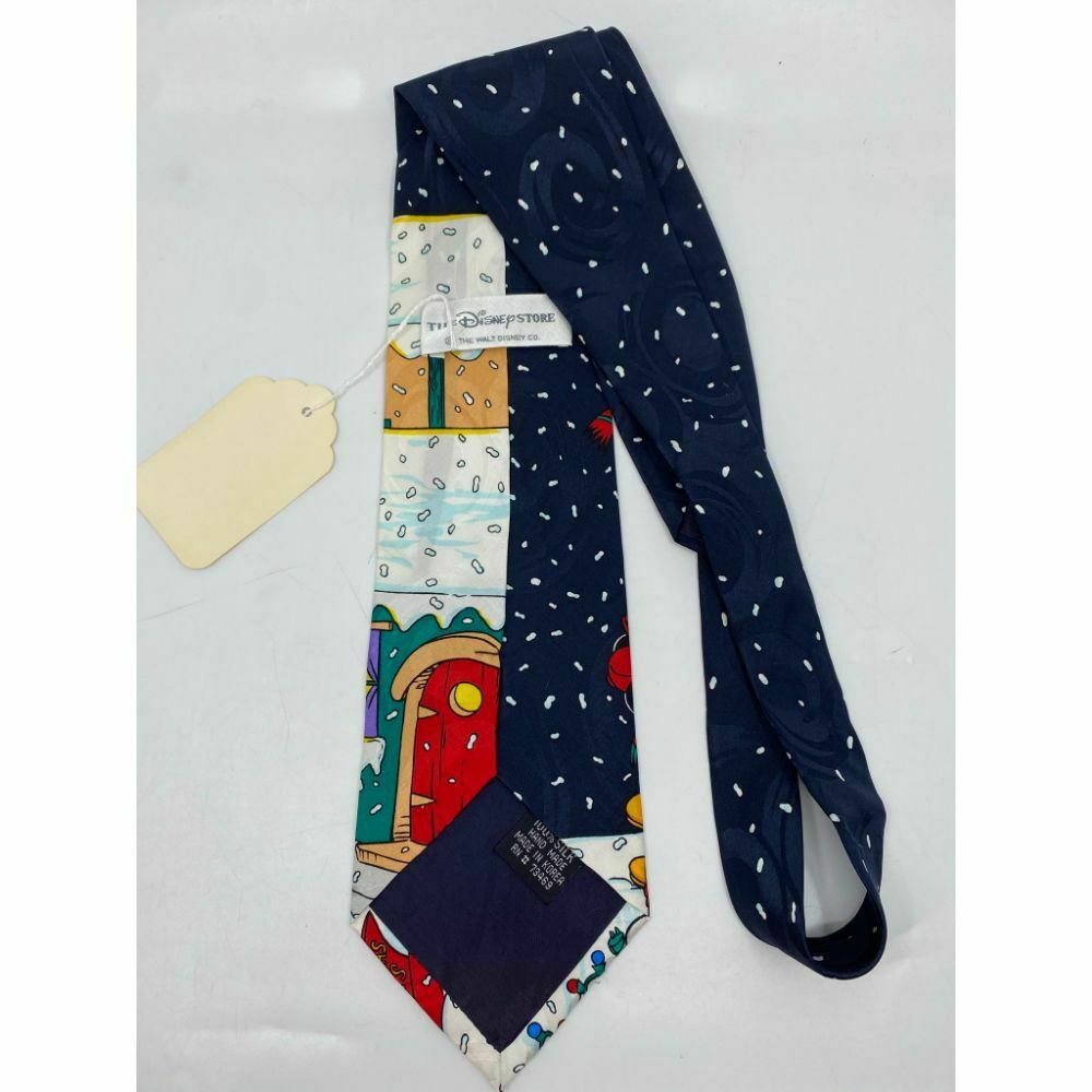 New! Mickey and Friends Disney Blue White Red Christmas Theme Neck Tie Msrp 59