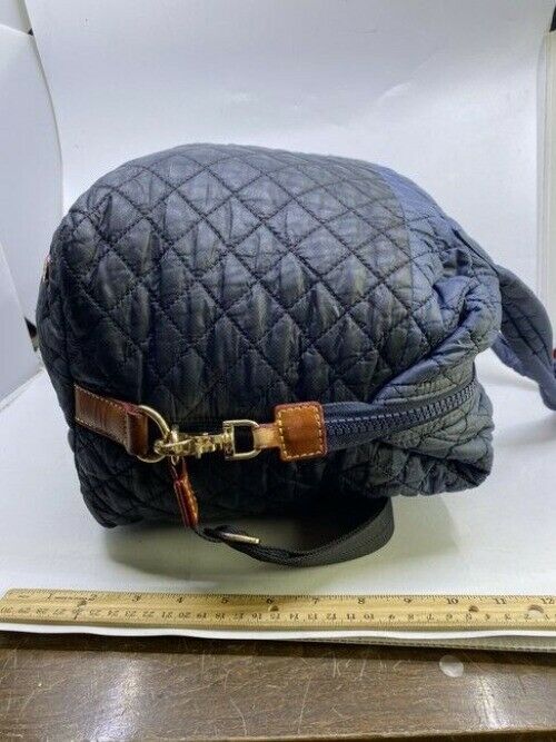 Mz Wallace Sutton Blue Black Fabric Cross Body Bag