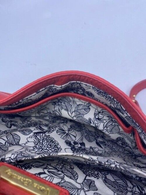 Vera Bradley Carson Saddle Red Leather Cross Body Bag