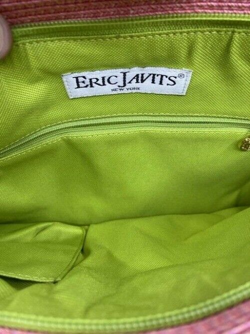 Eric Javits Shopper Pinkgreen Weave Shoulder Bag
