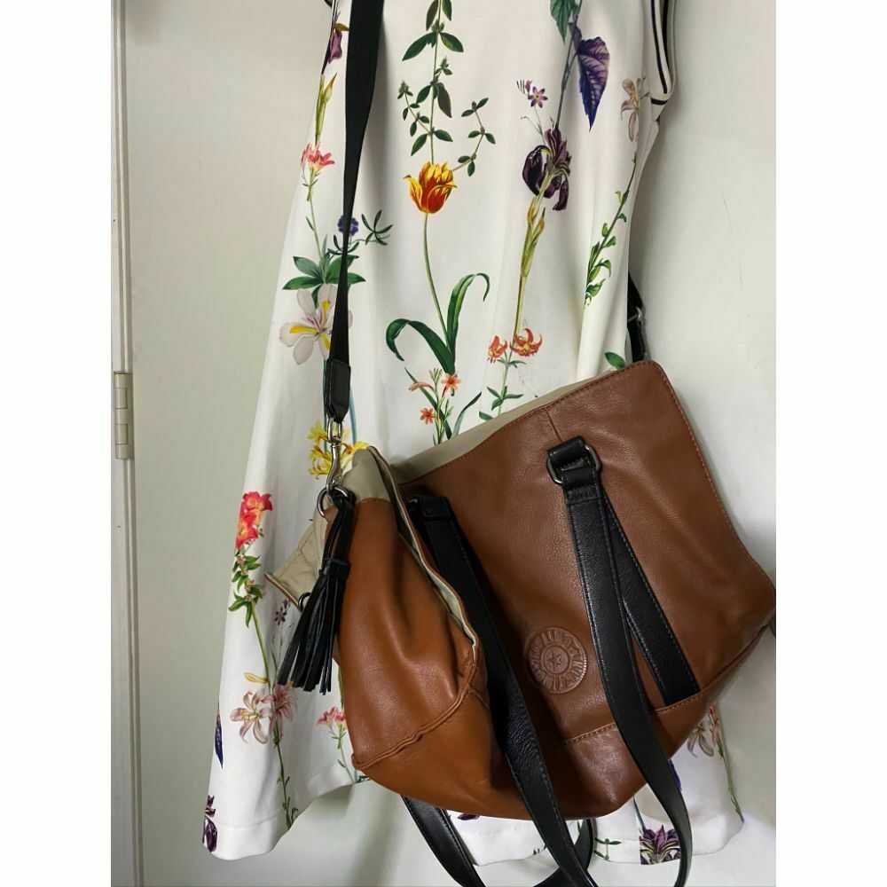 Kipling Brown Large Leather Shoulder Bag