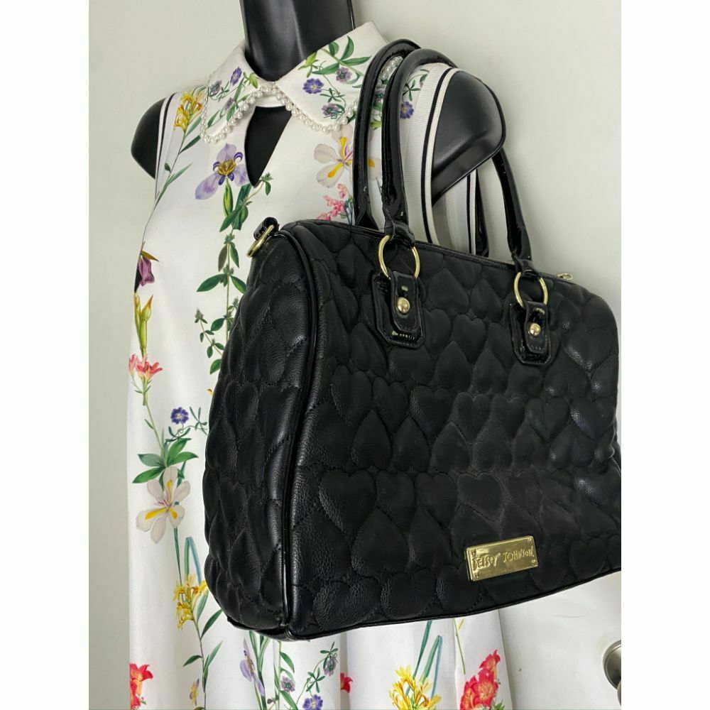 BETSEY JOHNSON Faux Leather Embellished Tote Bag