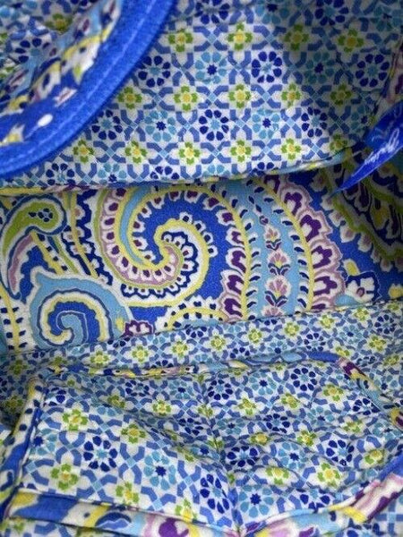 Vera Bradley Large Quilted Blue Purple Yellow White Shoulder Bag