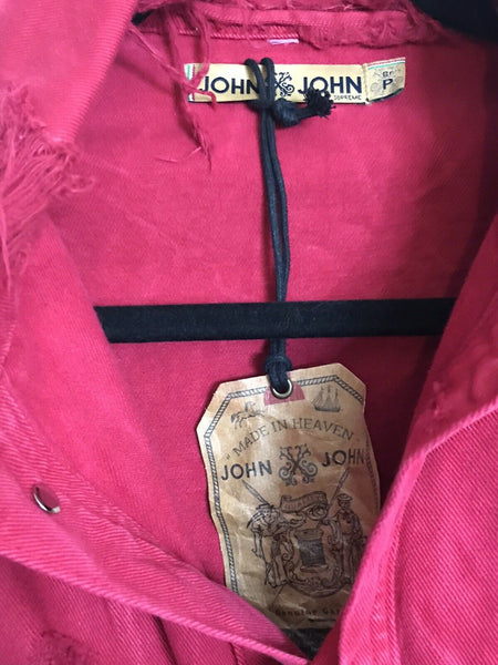 NWT! John John Lab Red Denim Jacket Small