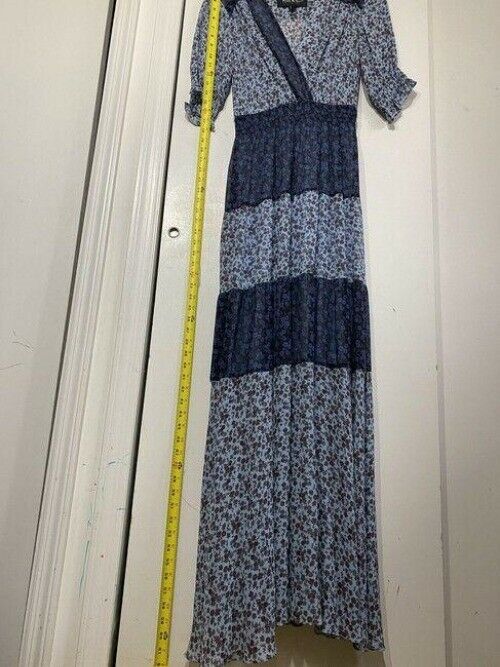 nicole miller blue brown new msrp long formal dress