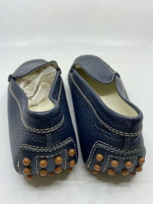 tod s navy leather classic loafers flats size us