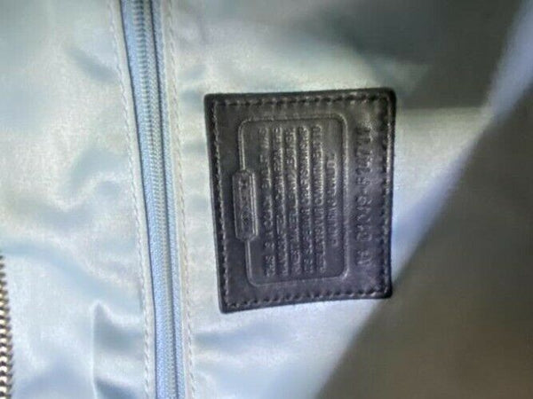 coach mini bag black beige fabric tote