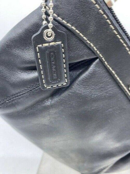 coach new classic black leather wristlet