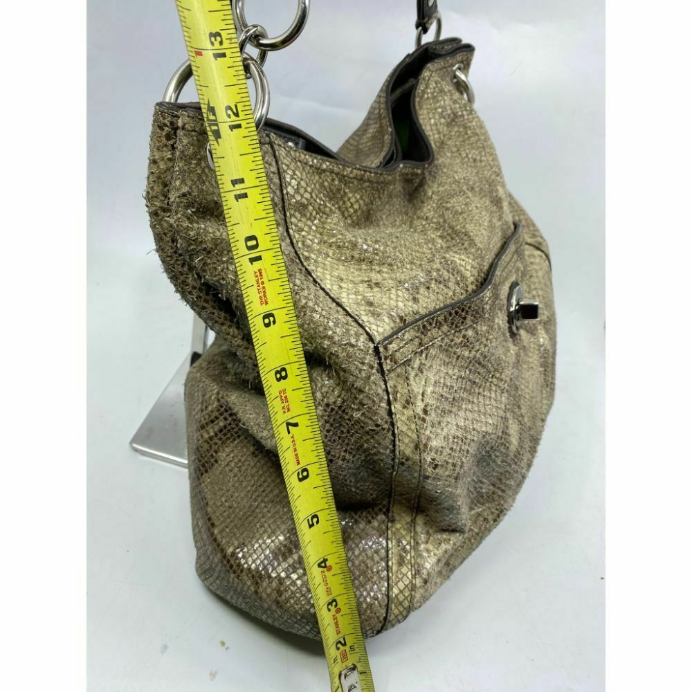 COACH Animal Embossed Leather Tan Shoulder Bag Amazing!