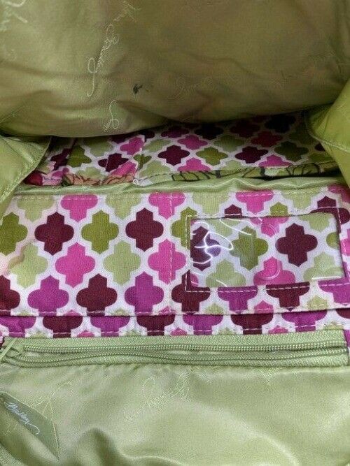 vera bradley quilted large purple green white backpack