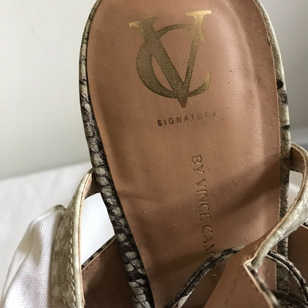 Vince Camuto Snake Print Leather Gladiator Sandals Sz 9