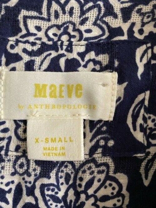 maeve navy white xs for anthropologie short casual dress