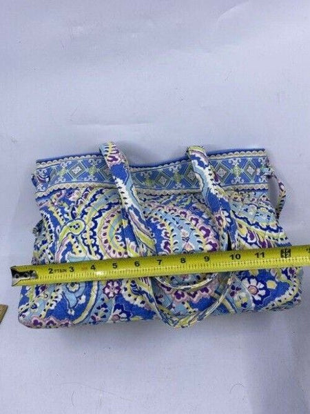Vera Bradley Large Quilted Blue Purple Yellow White Shoulder Bag