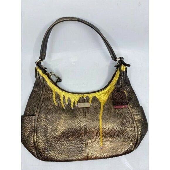 Cole Haan Leather Crossbody Brown Gold Customized