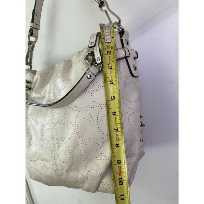 Coach Large White Leather Hobo Bag