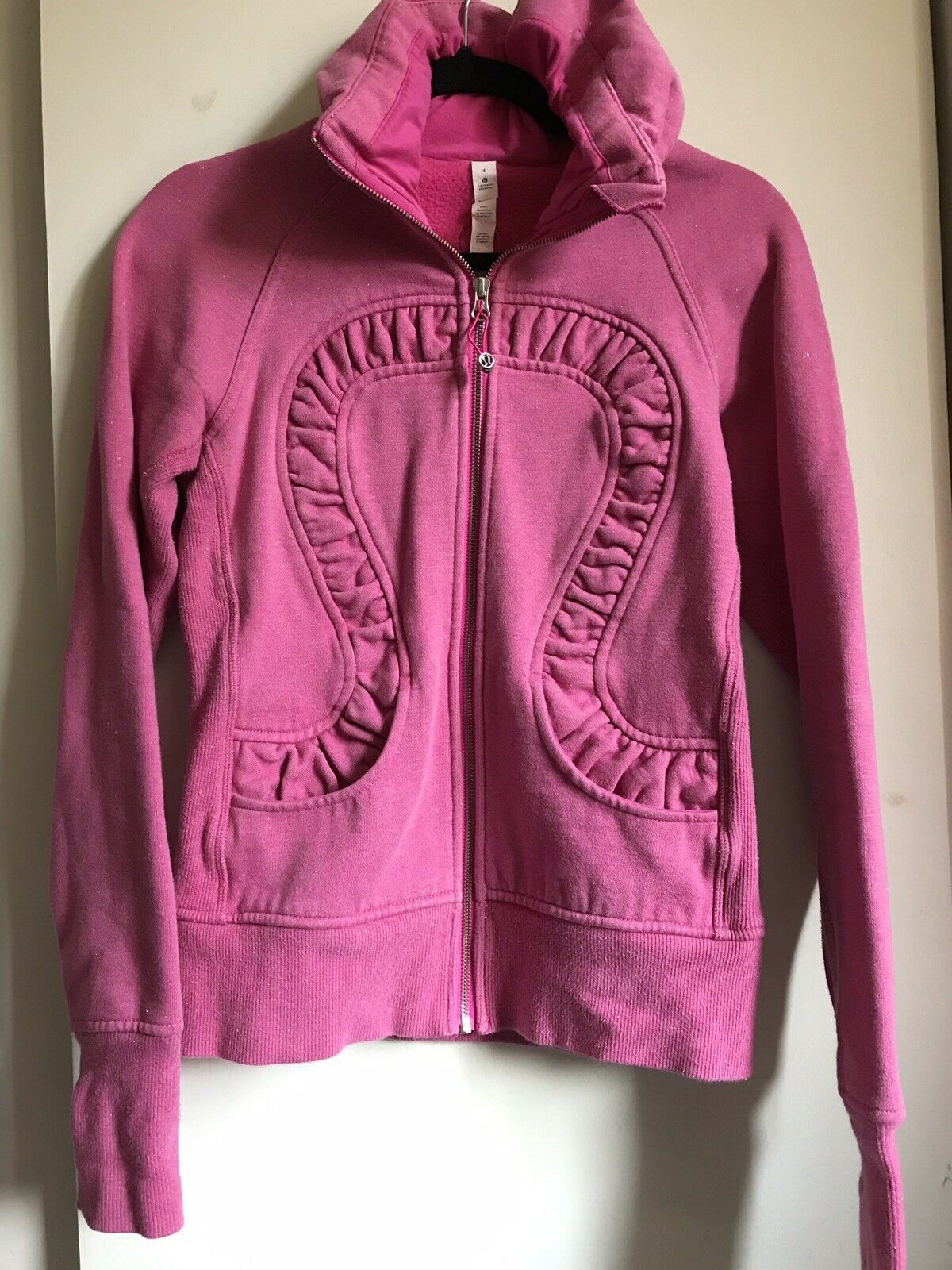 LULULEMON Pink Long Sleeves Knitted Zip Up Size 4