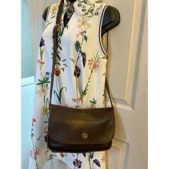 Coach Vintage Flap Closure Brown Crossbody Bag
