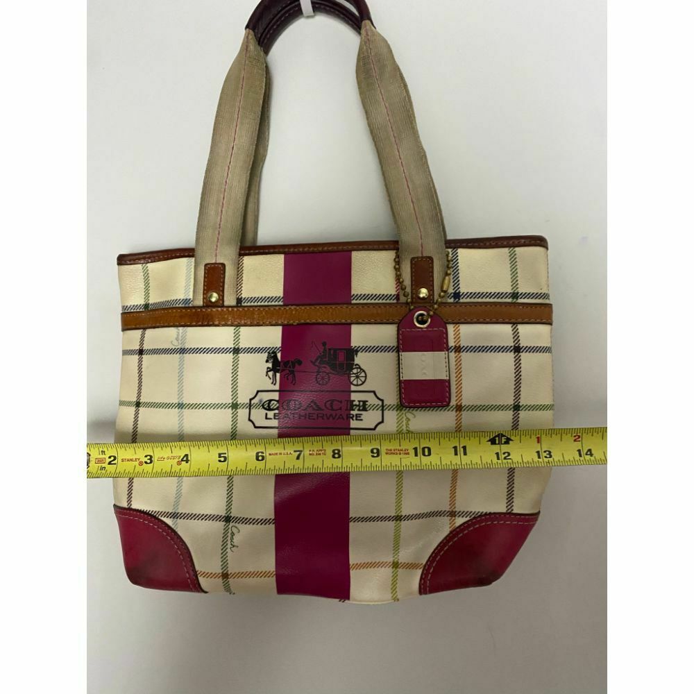 Coach Cream Red Coated Canvas Signature Handbag