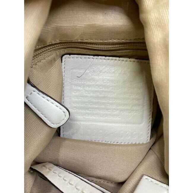coach medium w adjustable strap white leather cross body bag