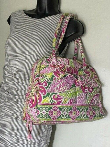 Vera Bradley Xl Duffel Msrp Green Pink White Weekendtravel Bag