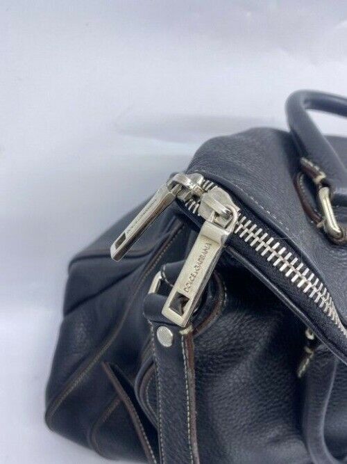 Dolce And Gabbana Miss Catch Fold Over Tote Black Leather Cross Body Bag
